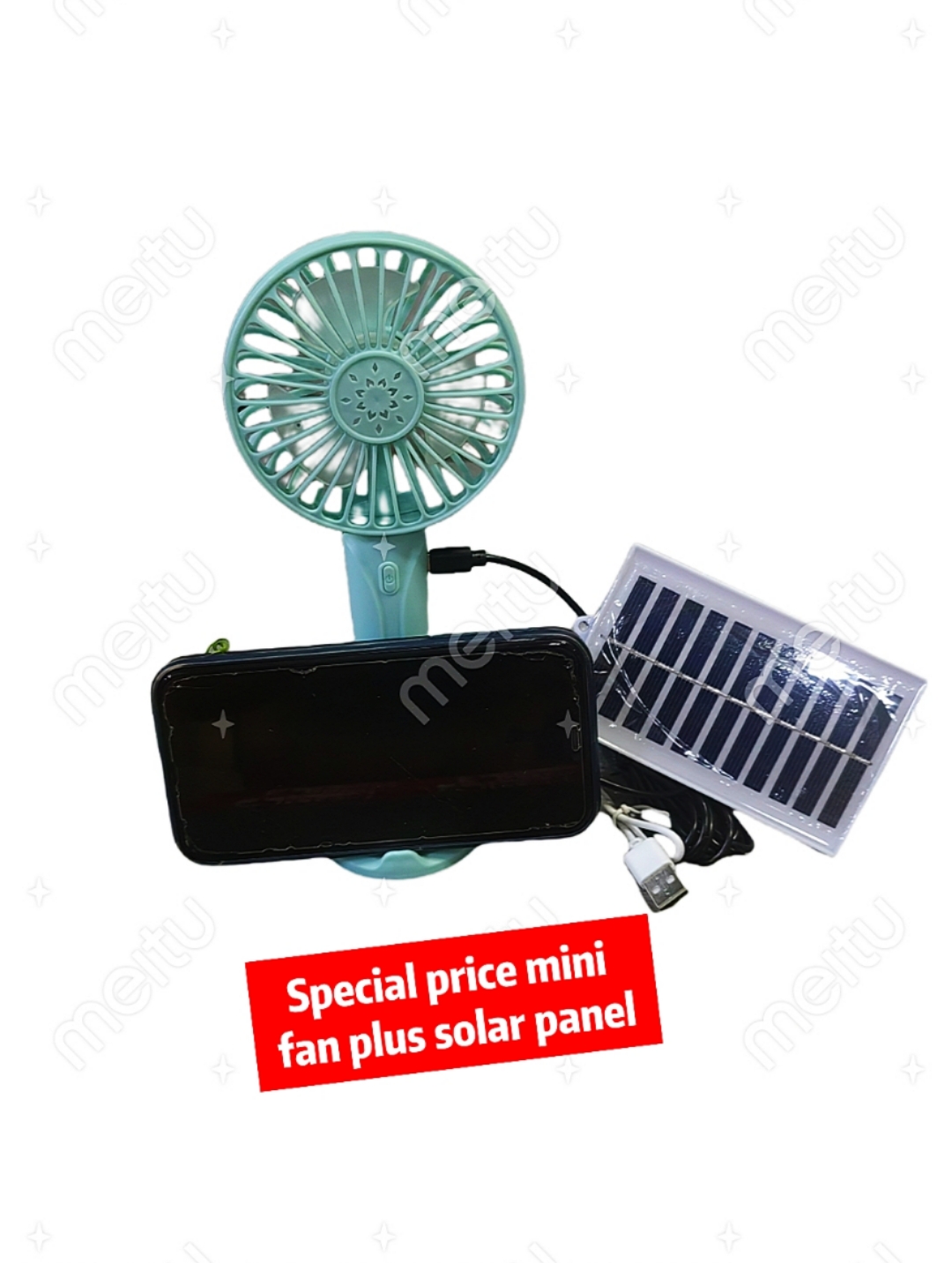 2-in-1 solar with LED desk lamp adjustable 2-speed mode USB charging