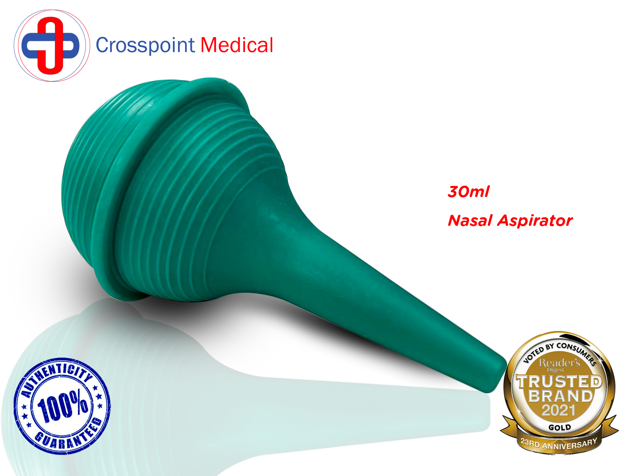 Crosspoint AirBee Silicone Bulb Syringe 1 oz — Baby Nasal Aspirator Nose Suction Pump Ear Syringe 30 / 60ml