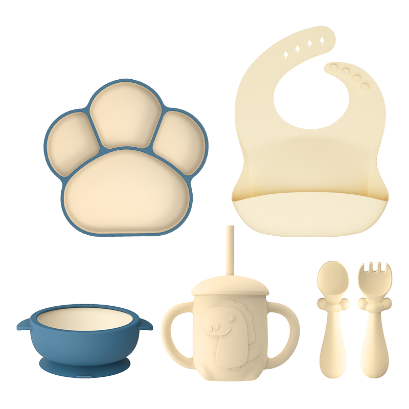 Dr.isla Silicone Feeding Set 5 pcs Premium Food Grade Baby Dining Set DBT05
