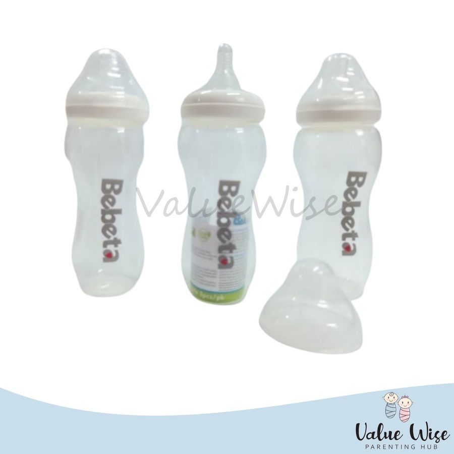 Bebeta Baby Bottle 9oz Regular Neck Bottle Pack of 3