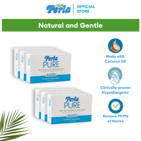 Perla Pure Bar – Natural Bath Soap Set of 6 | Derma-tested Hypoallergenic Soap Original Scent Made with Pure Coconut Oil - Personal Care