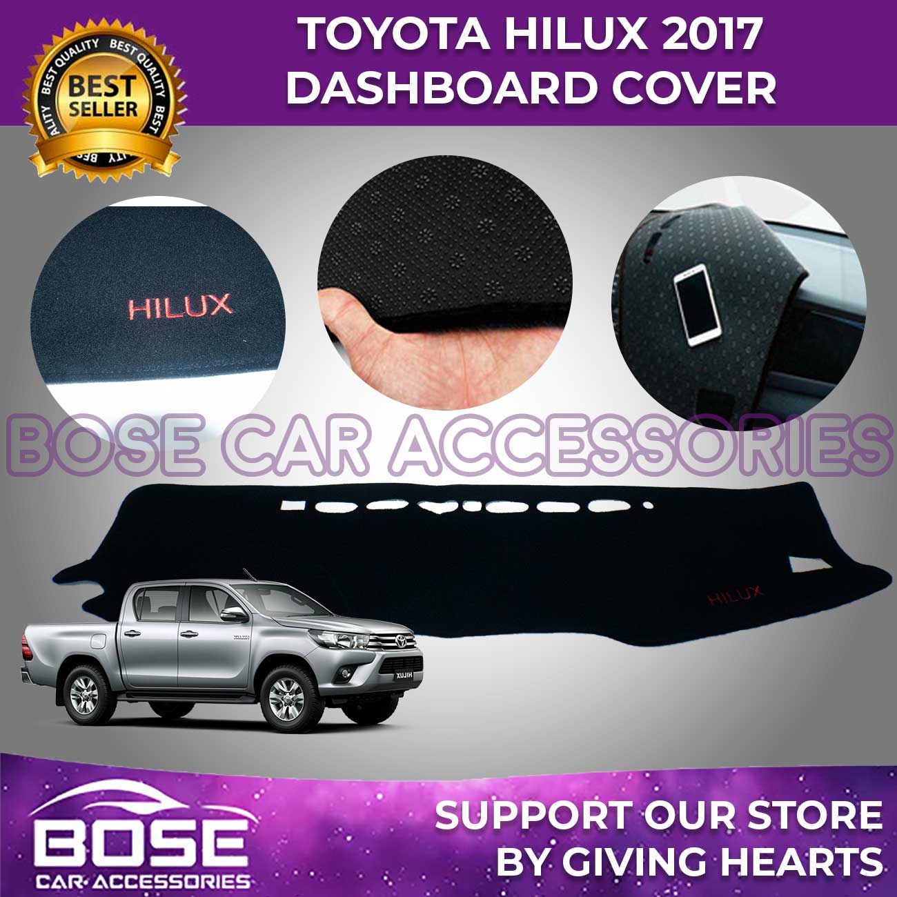 Car Dashboard Cover for Toyota Hilux Revo / Conquest 2017 2018 2019