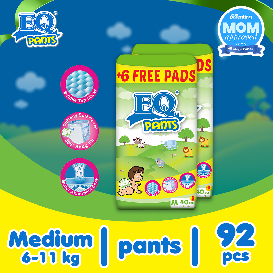 EQ Pants Medium (6-12 packskg) - 40 pcs x 2 packs (80 pcs) - Diaper Pants