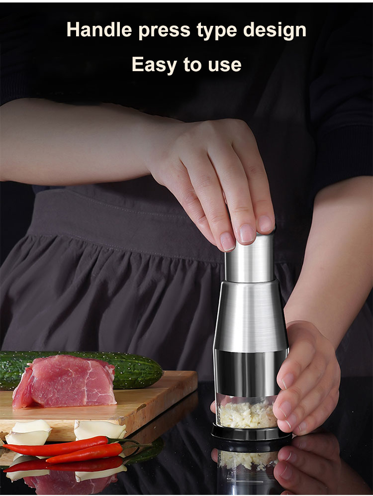 Gambar GiiMall?Genuine Guarantee? 3s Fast Food Chopper Stainless Steel Garlic Artifact