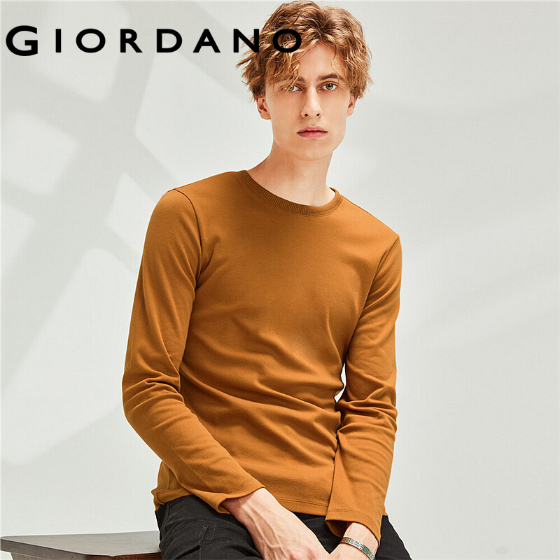 Giordano Men T-Shirts Thick Long-Sleeve 