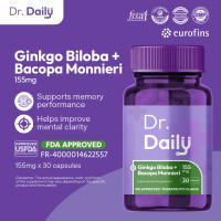 Dr. Daily Ginkgo with Bacopa | Ginkgo Biloba Bacopa Monnieri | Focus Memory Retention Mental Clarity