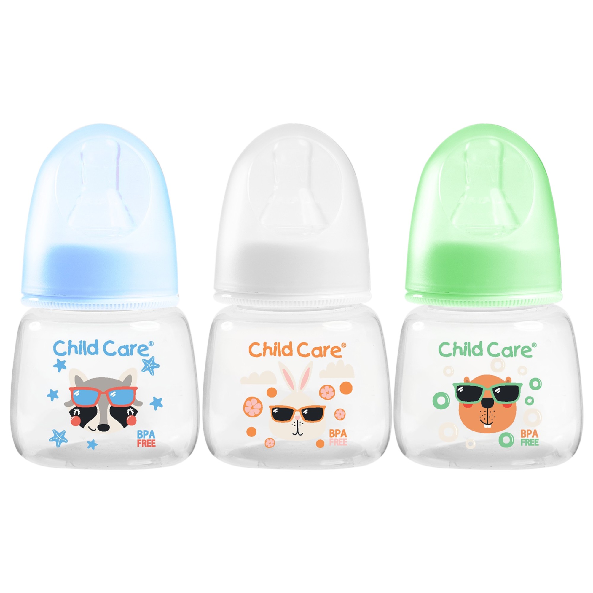 Child Care 2oz Baby Bottle Set (Anti-Colic Feeding bottle) (Standard Neck Bottle) (BPA Free Feeding Bottle) (Feeding Set)