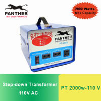 Panther PT 2000w-110v Step-down Transformer 2000 Watts Input 220VAC Output 110VAC Single Phase Auto Type 220V to 110V Voltage Converter Heavy Duty for Appliances