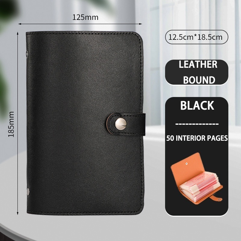 100 Envelopes Money Saving Challeng with Passwork Lock PU leather A6 Binder Cash Storage Book