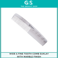 Joy Fashion Wide & Fine Tooth Comb Suklay With Marble Finish