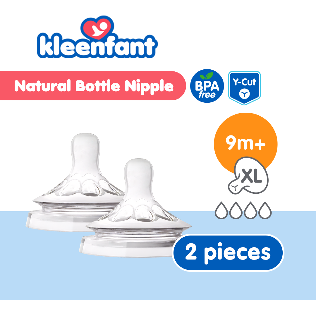 Kleenfant Bottle Nipple Replacement Wide Neck Soft Flow Silicone Teat Anti Colic BPA Free (2S2M2L)