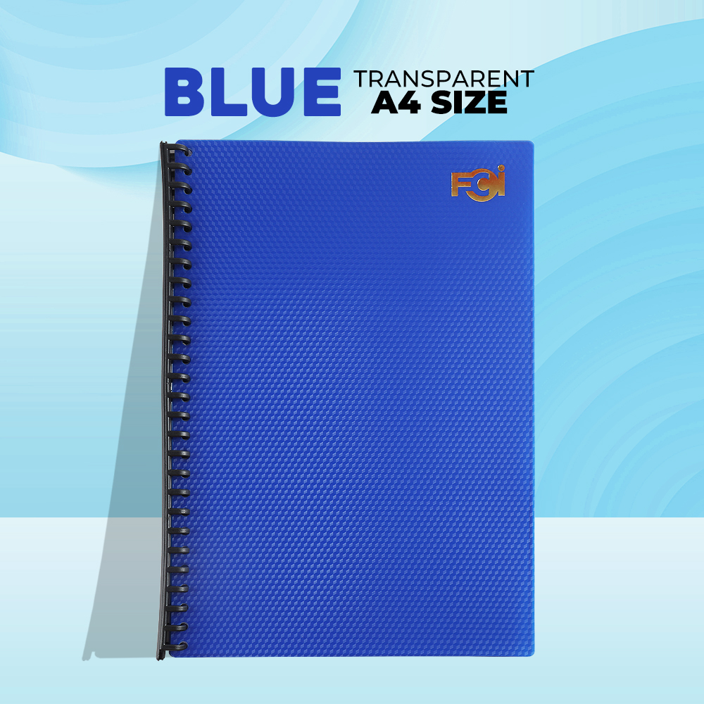 FCI A4 Clear Book – 20 Pocket Presentation Book with Plastic Sleeves | Ring Binder Document Organizer | A4 Size | Sold Per Piece