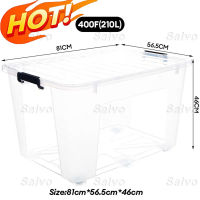 SALVO Storage Box Transparent Plastic MegaBox BIG Wardrobe Organizer Storage Stackable Sealed With Wheel Water proof