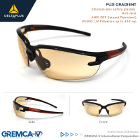Delta Plus FUJI GRADIENT Safety Glasses Eye Protection Anti Scratch UV400 Shooting Firing Range Law Enforcement Impact Resistant ANSI Z87
