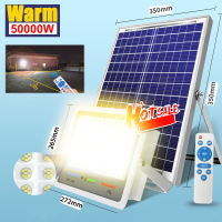 Solar Light LED Street Light Waterproof Flood Light Warm White 5m Power Cord Remote Control 10000W Household Garden Light 【5 Years Warranty】