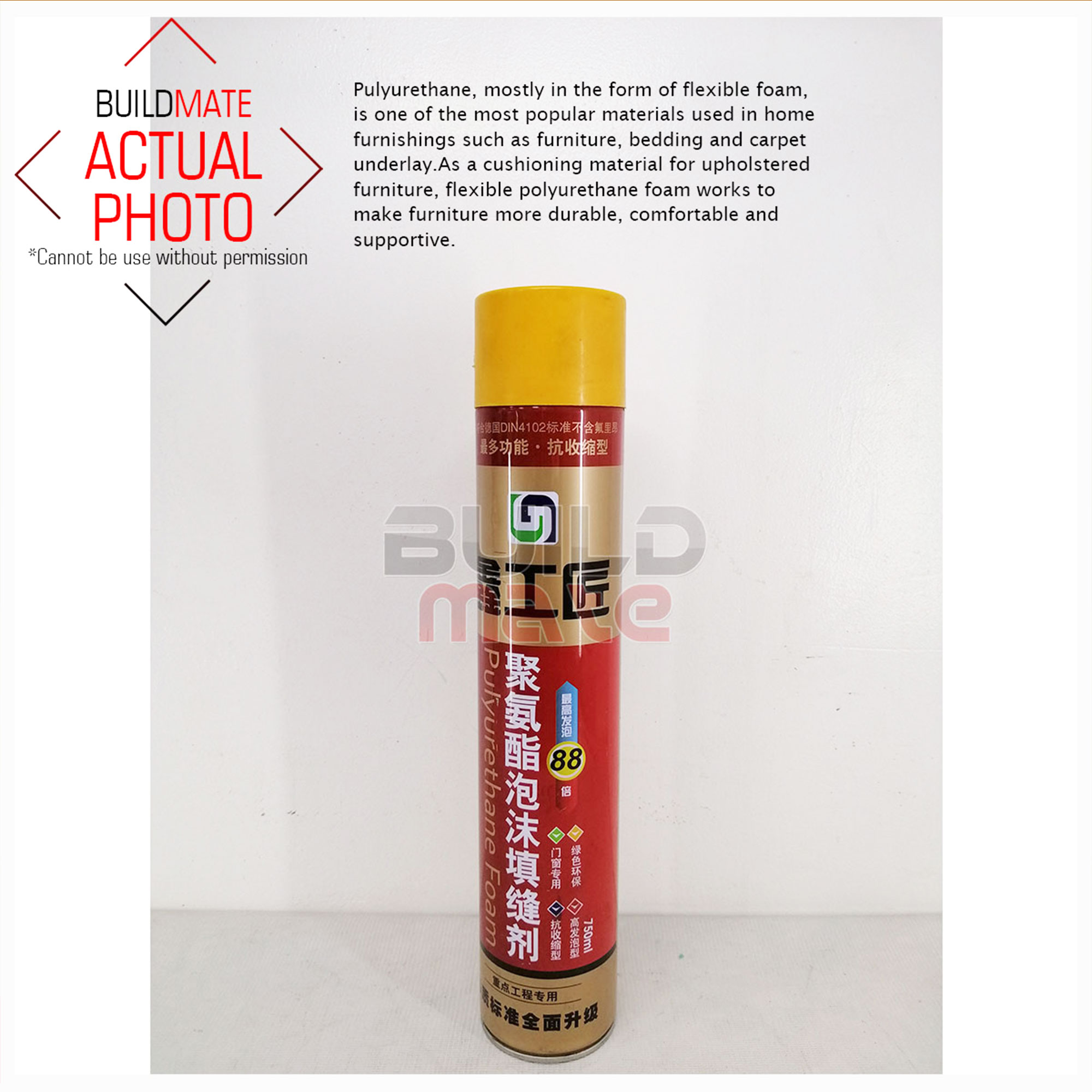 Polyurethane Foam Sealant Filling Crack Agent 750ml •BUILDMATE• review