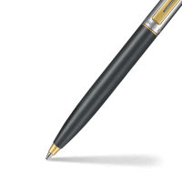 Sheaffer Sentinel Matte Black and Brushed Chrome with Gold Trim Ballpoint Pen SE233451
