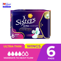 Sisters Ultra Thin Pads with wings 6s Premium