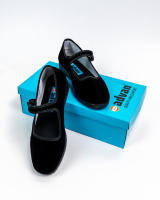 Advan Alice Hook Closure Girls Ladies Womens Mary Jane Black Flat Doll Shoes School and Office