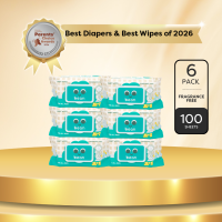 [Bundle of 6] bean Baby Wipes Fragrance Free 6 x 100 sheets