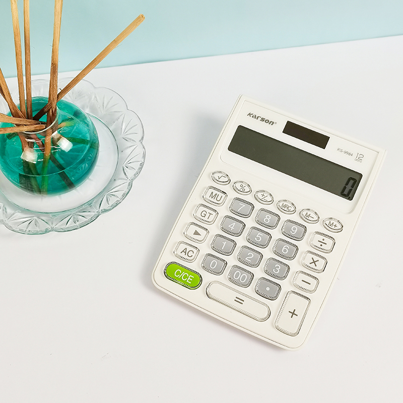 KARSON Calculator Solar Power Supply 12 Digit Calculators School Accounting Office Supplies KS-9976