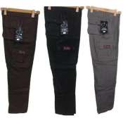 New 6 Pocket Plain Cargo Pants Black/Gray 30-38 #928