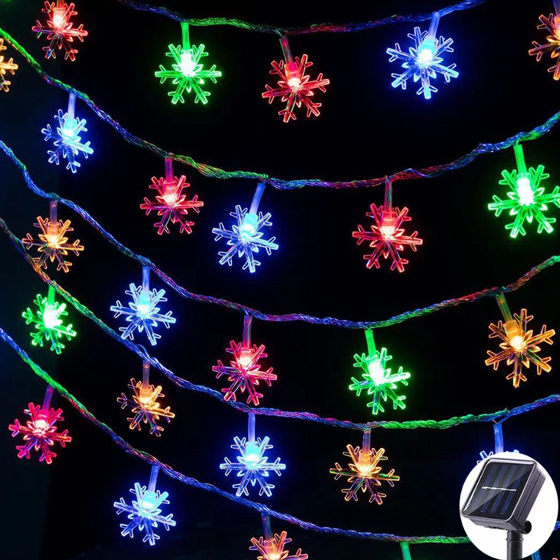 5M 20LED Solar Xmas Lights Outdoor Waterproof Heavy Duty Christmas Light Curtain Garden Decorations Snowflake Lantern Star String Lights Parol Inside The House LED Fairy Lights For Bedroom Christmas Lights Decorations Set Sale For Home Decor 2026