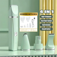 4 in 1 Pet Hair Trimmer Rechargeable  Grooming Clipper Wireless Nail Grinder Pet Hair Razor Haircut For Dogs Cat Shaver With Large blade Low noise