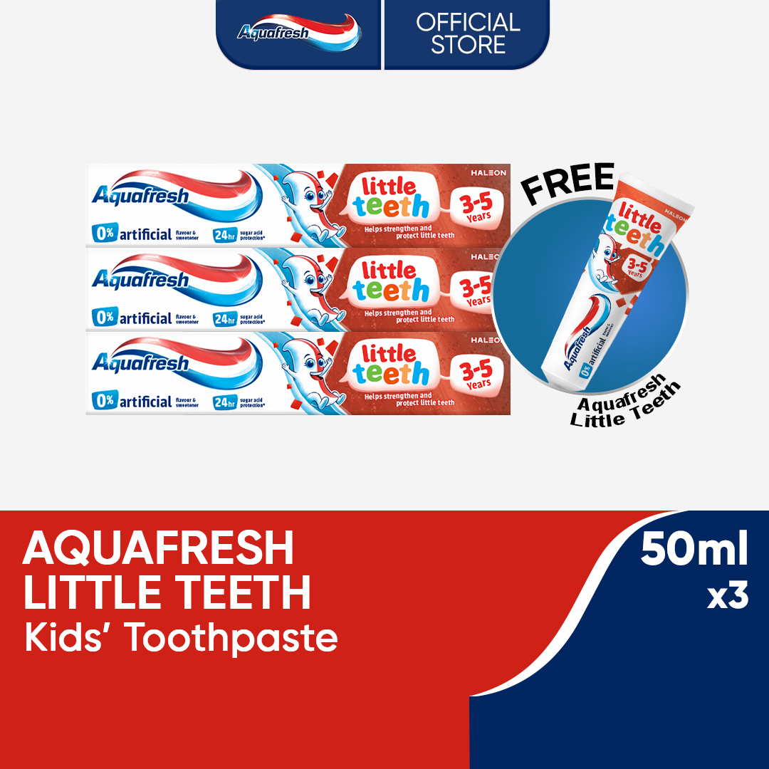 [BUY 3 GET 1] Buy Aquafresh Little Teeth Toothpaste 50ml x3 (3-5 Years Old) get FREE Aquafresh Little Teeth 50ml