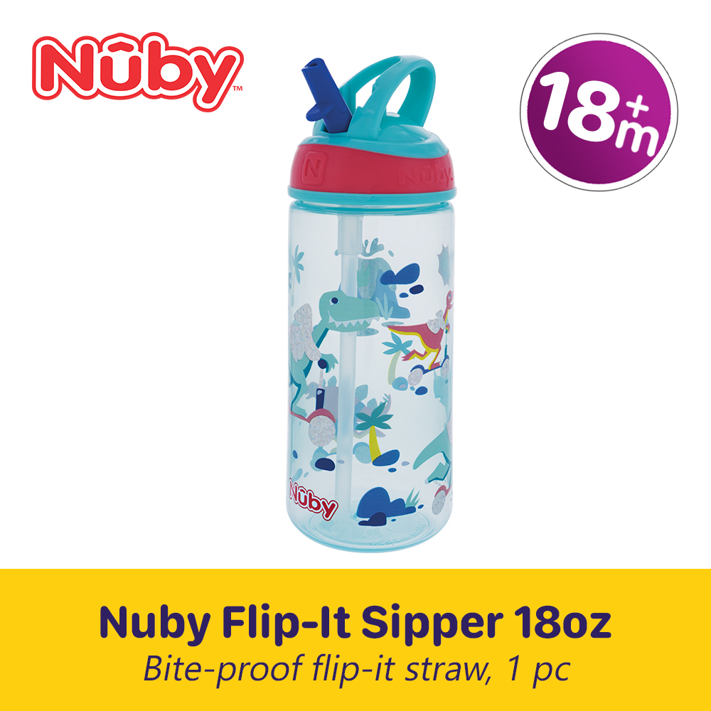 Nuby 18m+ Flip-It Hard Straw Toddler Cup