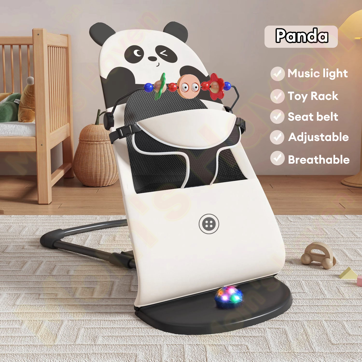 Baby Rocking Chair Newborn Foldable Baby Bouncing Chair With Toy Rack Baby Bouncer Baby Rocker Safety Rocking Chair
