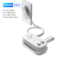 Mini Power Strip with 3 USB Ports ORICO 2 Outlet Portable Flat Plug Strip with 120cm Small Extension Cord No Surge Protector for Cruise Ship Essentials Travel(AP3)