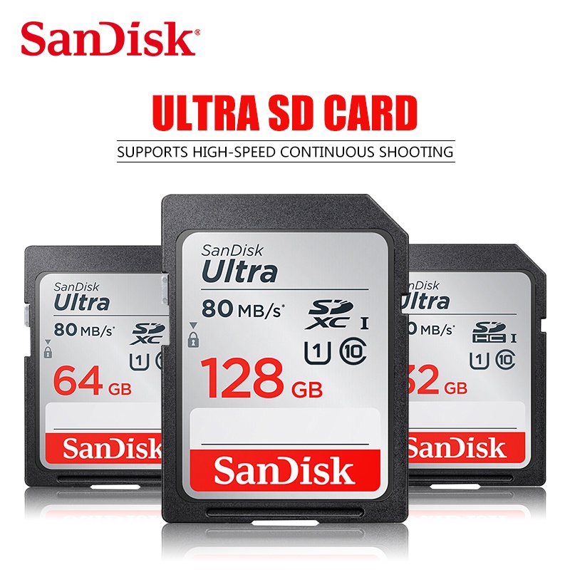 100% Ban Đầu SanDisk Siêu SD Thẻ Nhớ Thẻ 32GB 64GB 128GB Class 10 Đọc Tốc