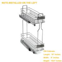 Pull Out Basket Kitchen Cabinet 304 Stainless Steel for Kitchen Rack Organizer