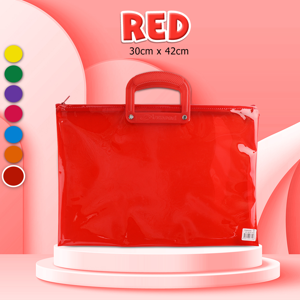 FCI Zipper Bag Transparent Envelope (42cmx30cm) Reusable and easy to clean Secure snap button closure keeps papers safely in place Perfect for school office & business use