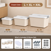 IMUTO Plastic Storage Box Baby Clothes Large Capacity Snacks Storage Organizer with Lid and Handle