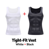 PaoBoo Men Shaper Slimming Basketball Sports Dri Fit Compression Shirt Fitness Running Training Cycling GYM Exercise Workout White Black Compression Sando Vest Tank Top for Men Elastic Quick Dry ﻿
