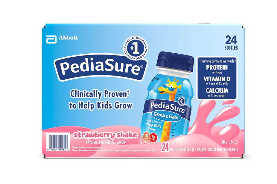 Pediasure Shake 24 Bottles 237ml chocolate Vanilla Strawberry ready to drink