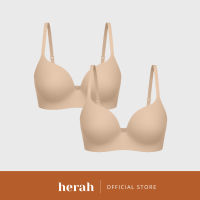 Herah 3D Tshirt Wireless Bra with Hook Push Up Padded Non-Wired Seamless Plus Size 2pcs