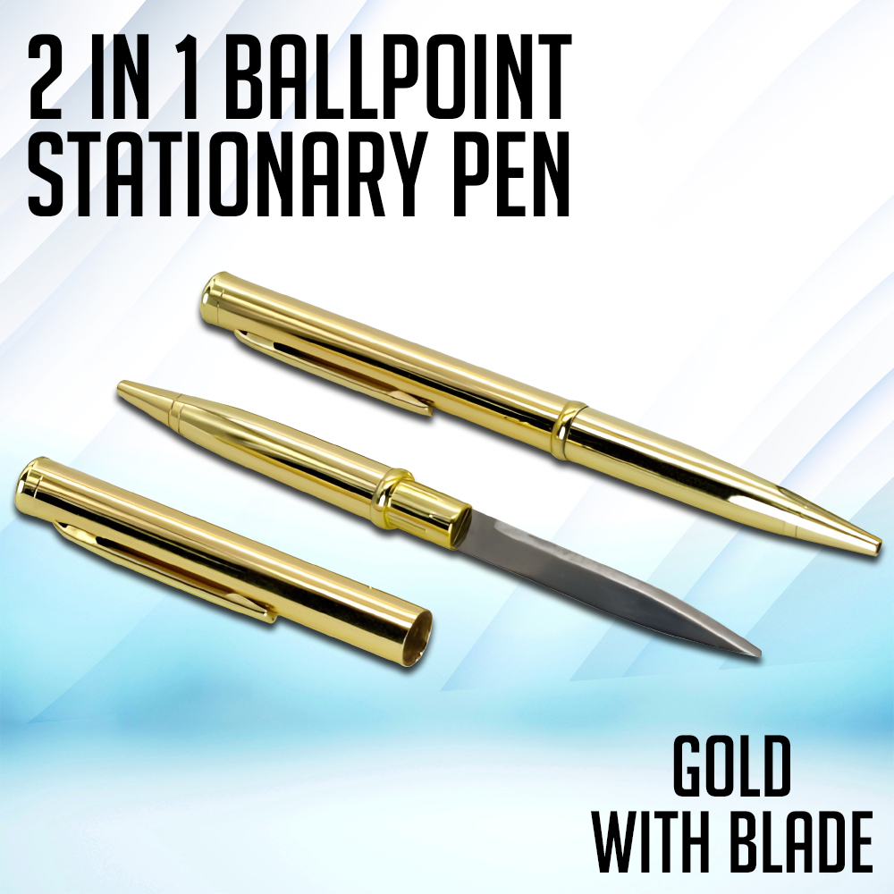PrinTEE - Portable 2 in 1 Ballpoint Pen with Blade - Ideal for Work Travel & Emergency