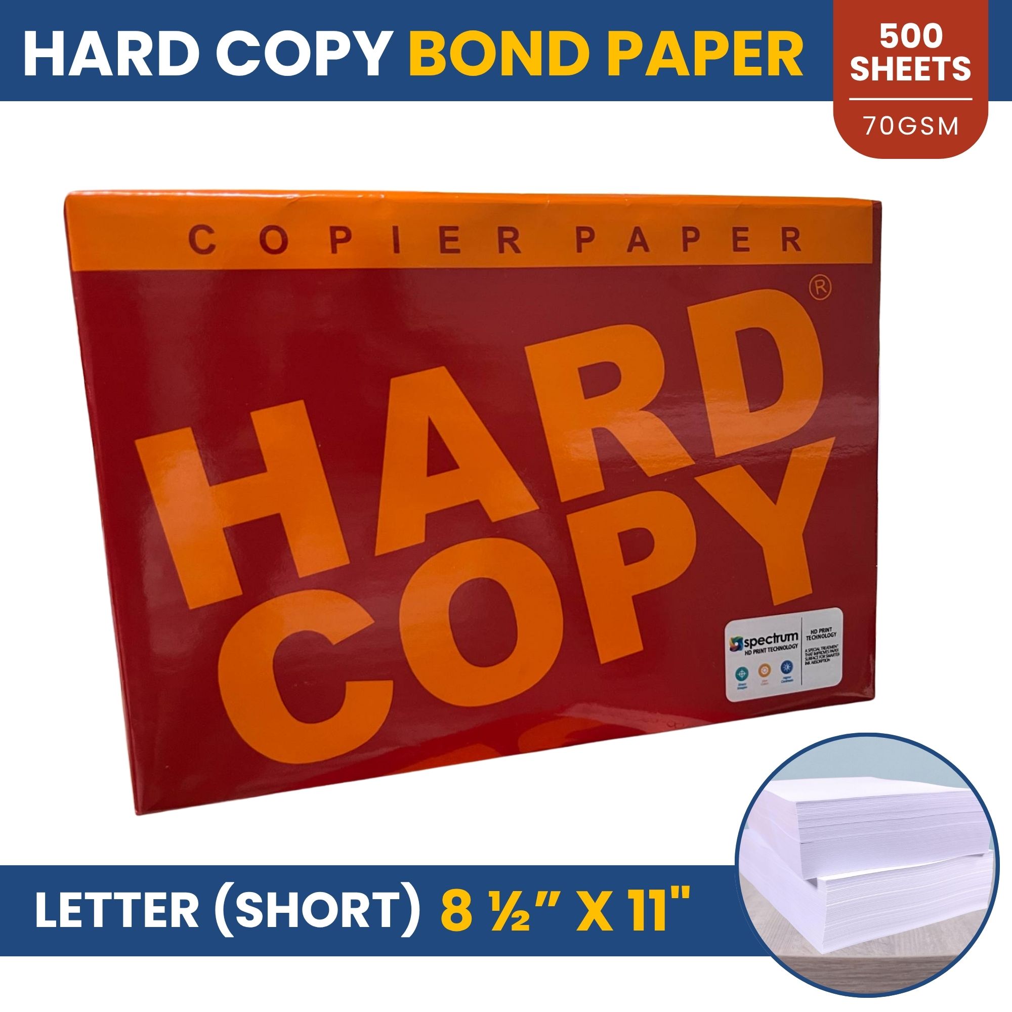 Hodeso Bond Paper A4 / Letter / Legal Size | 70gsm 500 Sheets per Ream | Multipurpose Copy Paper for School Projects Office Documents Reports and Home Printing Needs | Smooth High-Quality Finish for Printers & Photocopiers | Bulk Paper Supply