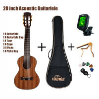 Acouway 28 inch Guitar Guitalele Guitarlele ukulele Sapele body 6 Strings 18 Frets Classical Knob