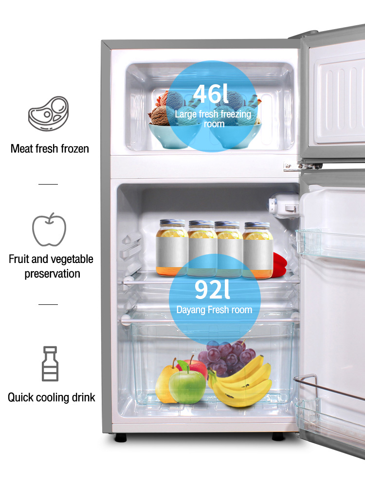 SHANBEN Two doors small 4.8Cu ft refrigerator chilled frozen home