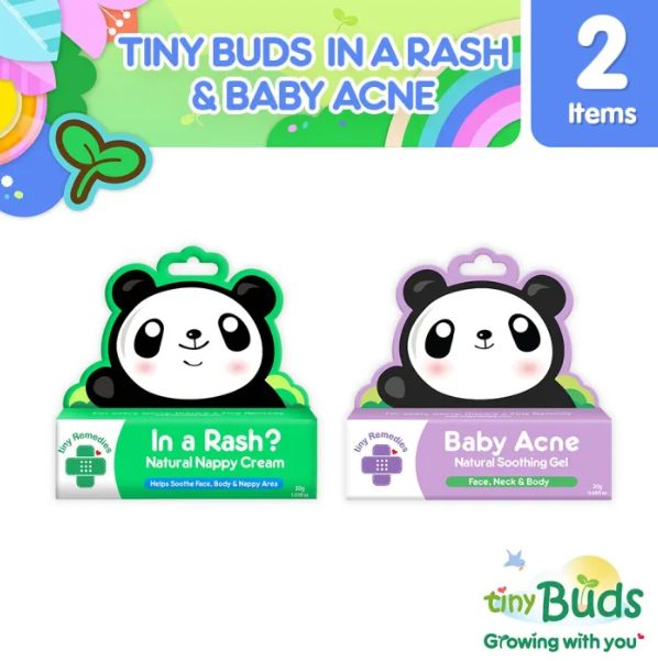 Tiny Buds In a Rush - Diaper Rash Cream (20g) with free Tiny Buds Baby Acne Soothing gel (20g)