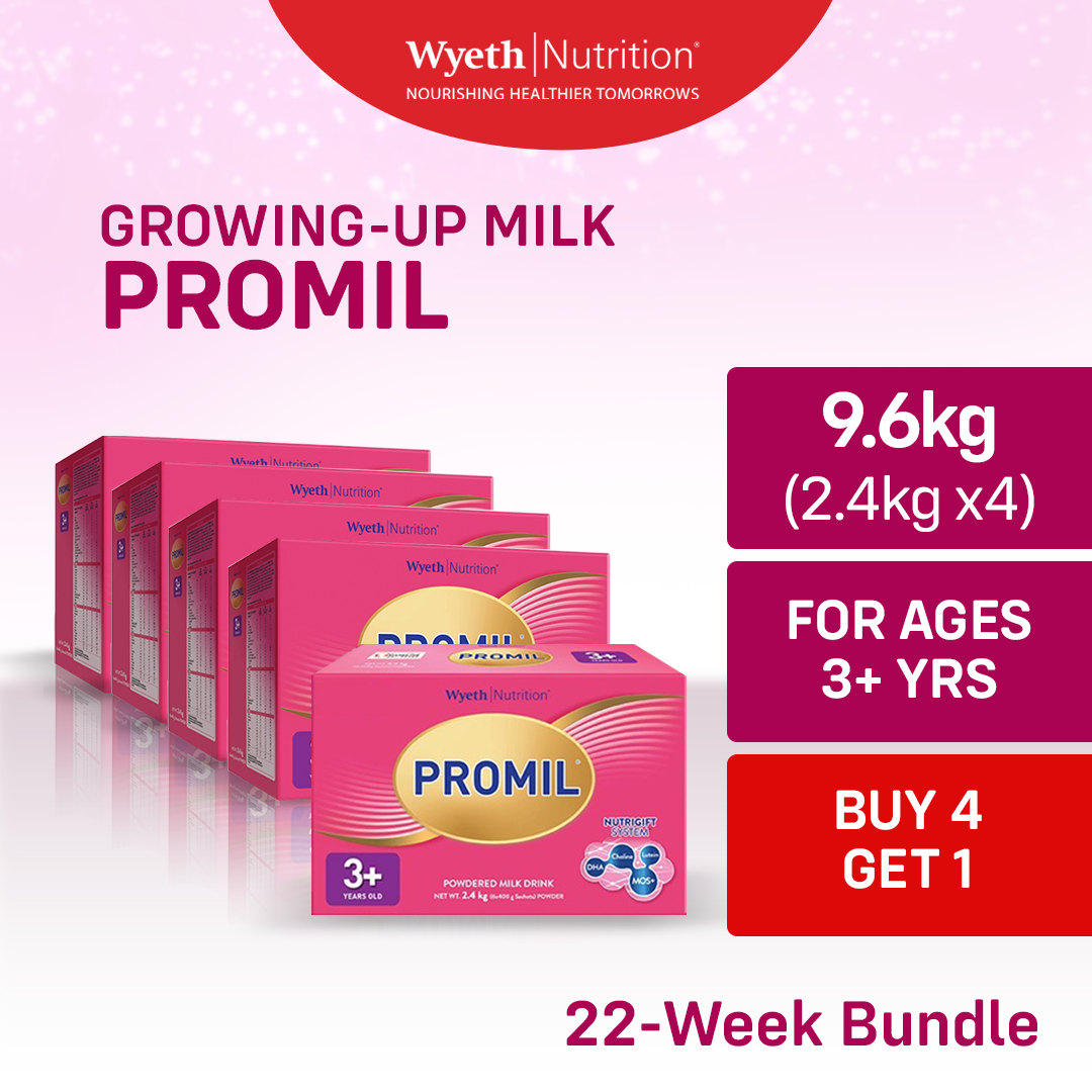 PROMIL Four Growing-Up Milk Powder for Children 3+ Years Old 12kg (2.4kg x5) - BUY 4 GET 1