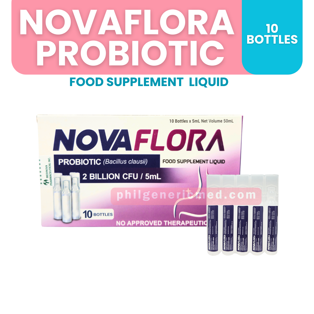 NOVAFLORA PROBIOTIC (BACILLUS CLAUSII) 2 BILLION CFU/5ML FOOD SUPPLEMENT- 10 mini bottles per box