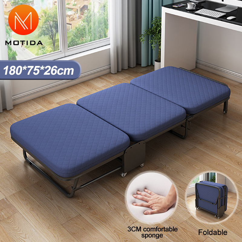 MOTIDA Folding Bed with Foam and Wheels Single on Sleep Adjustable