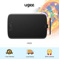 Ugee M808 10x6.25 inch Drawing Tablet Pen tablet Graphic tablet with 8 Shortcut Keyswith Battery-Free 16K Levels Pressure Sensitivity Stylus Drawing Pad Compatible with Windows/Mac/Android Art Tablet