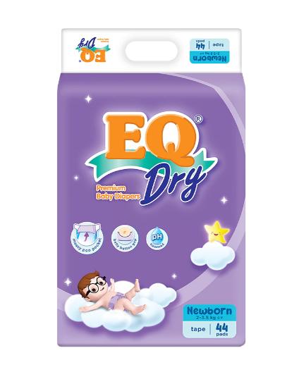 EQ Dry Disposable Baby Diapers Newborn 44s