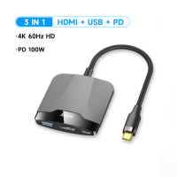 ODBORE USB-C To HDMI Adapter 4 in 1 Cable Converter For Samsung Huawei iPad Mac USB 3.1 Type C To HDMI 4K Adapter Cable